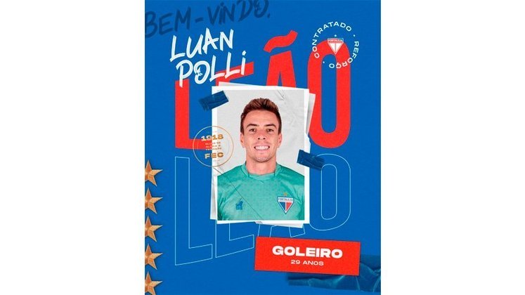FECHADO - Luan Polli chega para reforçar a meta do Fortaleza. O jogador vem do Atlético-GO e firma contrato até o fim de 2023.