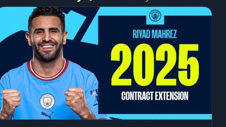 FECHADO - Mahrez entrou em acordo com o Manchester City para estender seu contrato. Agora, o argelino tem vínculo com o time inglês até 2025.
