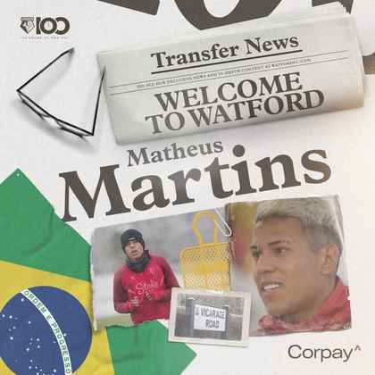FECHADO - Matheus Martins já foi anunciado como reforço do Watford. Além dele, o clube inglês anunciou o meia Leandro Bacuna, que estava livre no mercado.