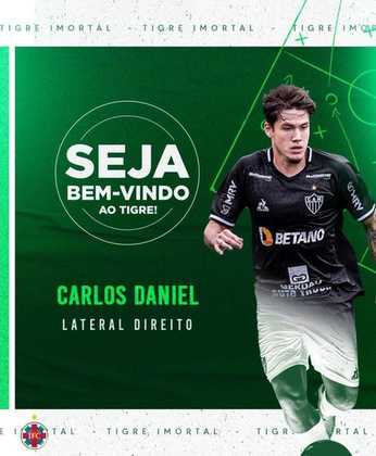 FECHADO - O Atlético-MG emprestou o lateral-direito Carlos Daniel, de 20 anos, ao Ipatinga. Ele reforça o Tigrão para o Campeonato Mineiro.