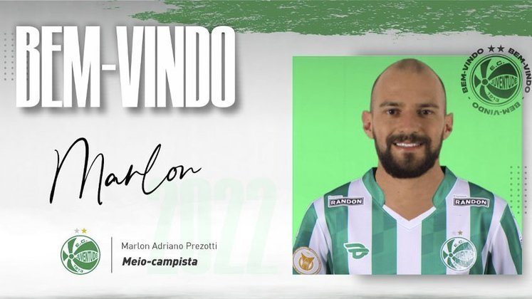 FECHADO - O Juventude anunciou por meio das redes sociais a contratação do meio-campista Marlon. O atleta estava no Ceará.