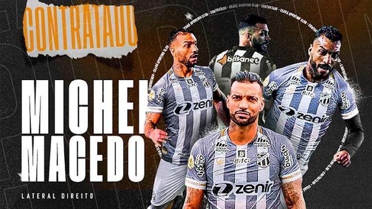 FECHADO! - O lateral-direito Michel Macedo é o mais novo reforço do Ceará para a temporada 2022. O contrato tem duração até 2023.