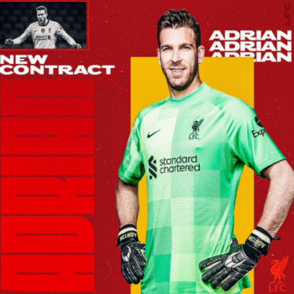 FECHADO - O Liverpool renovou o contrato do goleiro Adrián por mais uma temporada para ser o substituto de Alisson no elenco, garantindo o atleta até a metade de 2022.