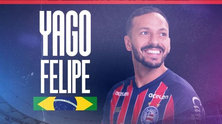 FECHADO - O meia Yago Felipe foi anunciado oficialmente pelo Bahia. Ex-Fluminense, o jogador de 28 anos assina contrato até o fim de 2025. 