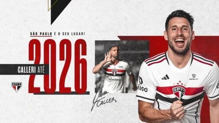 FECHADO - O São Paulo anunciou a renovação de contrato com Calleri, artilheiro da equipe no último ano. Agora, o novo vínculo do argentino com o clube terá duração até 2026.