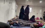 feridos amontoados em hospital na Síria