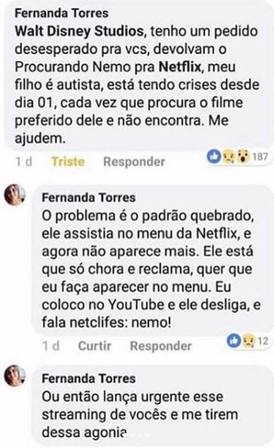 A publicação de Fernanda