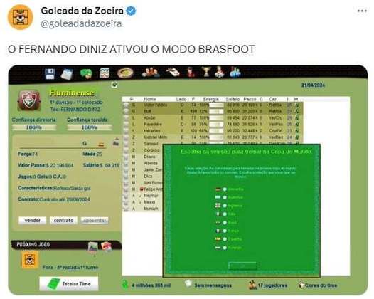 Fernando Diniz protagoniza memes após acerto como técnico interino da seleção brasileira até a chegada de Carlo Ancelotti