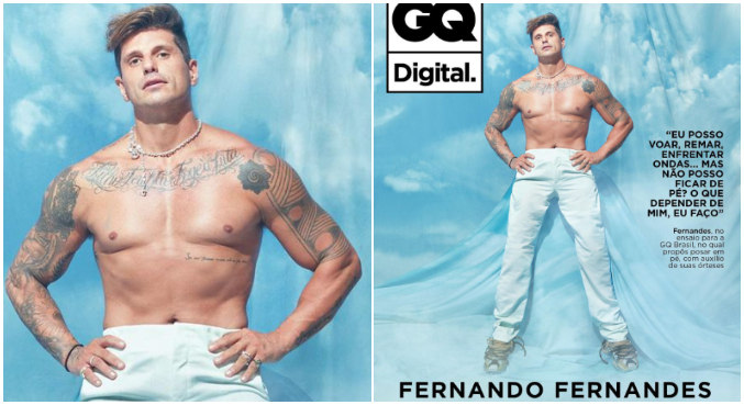 Fernando Fernandes impressionou ao posar em pé na capa da 'GQ'
