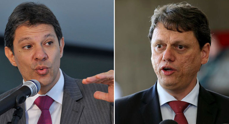 Os candidatos ao Governo de São Paulo, Fernando Haddad e Tarcísio de Freitas