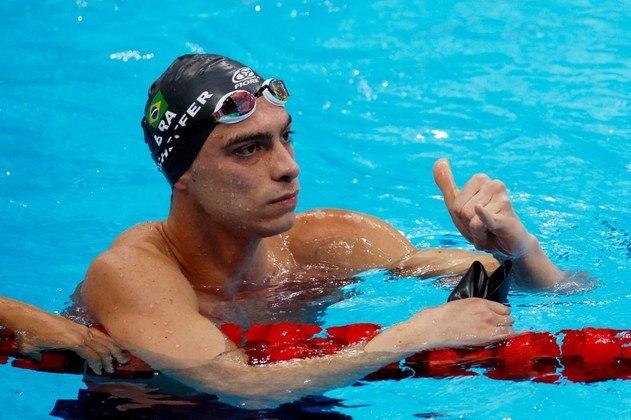 Brazil's Fernando Scheffer competes to win a heat for the men's 200m freestyle swimming event during the Tokyo 2020 Olympic Games at the Tokyo Aquatics Centre in Tokyo on July 25, 2021.
Odd ANDERSEN / AFP