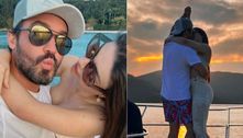 Fernando Zor, ex de Maiara, troca beijos com novo affair durante passeio de barco