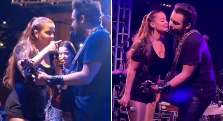 Após término, Maiara dá beijo em Fernando em show em SP
