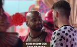 Papo sobre jogo? Temos! Logo no começo da festa, Black comentou com Radamés que agora é a hora do Grupo do Paiol repensar as atitudes dentro do jogo e 'focar no que está faltando'. 'A gente se perdeu na estratégia', admitiu. O enfermeiro afirmou não ter medo de ir para a Roça e até deseja enfrentá-la. 'Se nosso game não estiver bem-visto, a gente sai numa boa'. Ele também aproveitou para pensar na próxima formação de Roça ao lado de Shay, afirmou que gosta de Nadja, mas fará o
que tiver que ser feito. 'Não é nosso objetivo, mas se for um alvo em comum, a
gente vai nela'. 