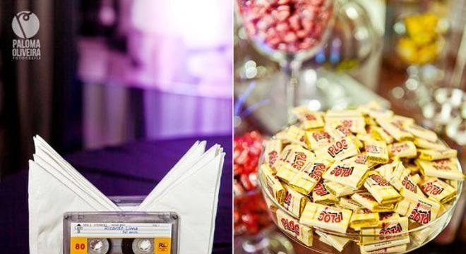 festa anos 80 - detalhes de itens decorativos 