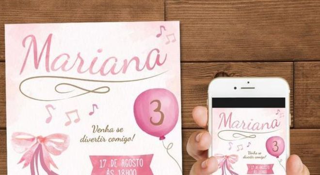 Festa bailarina com um convite de aniversário infantil 