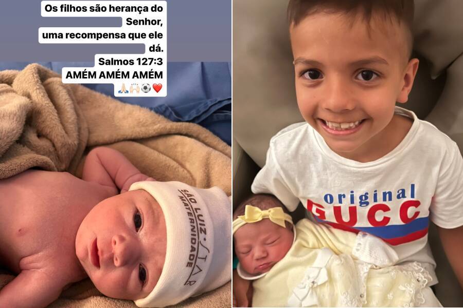 O jogador compartilhou nas redes os primeiros momentos de vida da filha Maya
