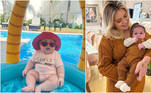 Lua, filha de Viih Tube e Eliezer, que completou 6 meses nesta segunda-feira (9), também aparece frequentemente com looks de grife e combinados com os da mamãe. Uma das peças mais conhecidas é o macacão de grife da foto acima. Em um dia de piscina, a bebê usou a peça com óculos de sol e chapéu rosa-choque. Viih e Lua também já apareceram com peças de tecido dourado e todo canelado