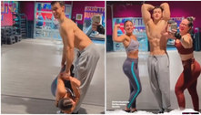 Filho de Xanddy e Carla Perez impressiona com corpo trincado e usa namorada como 'peso'
