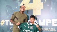 Aos 10 anos, filho de Dudu assina contrato com Palmeiras: 'Quero seguir os caminhos do meu pai'