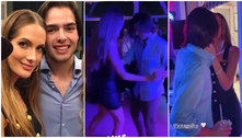 Filho de Faustão faz 18 anos e beija nova namorada em festa
