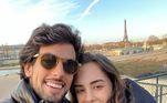 Em janeiro, quando o casal completou dois anos de namoro, eles viajaram para Paris, na França. O registro foi compartilhado nas redes sociais e encantou os fãs dos pombinhos 