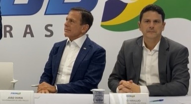Ex- governador de SP João Doria e presidente do PSDB, Bruno Araújo