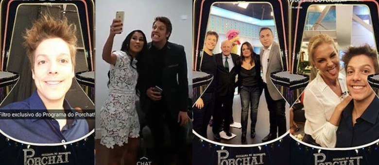 Filtro exclusivo do Programa do Porchat no Snapchat, em ação inédita na TV aberta brasileira (Reprodução)