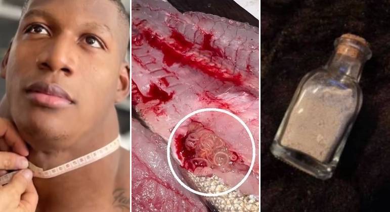 Conheça 'Neckzilla', o fisiculturista com pescoço extremamente musculoso. Influenciador come peixe infestado de vermes para viralizar e sofre as consequências logo depois. Filho vende frasco com as cinzas da mãe por R$ 150 (junto à cópia do certificado de cremação). A seguir, os conteúdos mais lidos em HORA 7 na última semana!