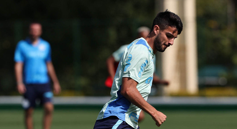 'Flaco' López durante treino do Palmeiras