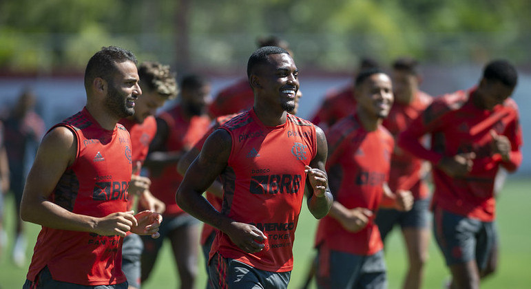 Flamengo encerra preparação, no CT Ninho do Urubu, para partida contra o Bangu, no Maracanã