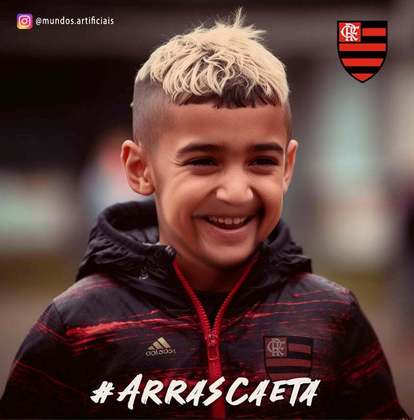 Flamengo: versão criança de Arrascaeta, criada com auxílio de inteligência artificial.