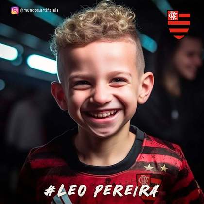Flamengo: versão criança de  Léo Pereira, criada com auxílio de inteligência artificial.