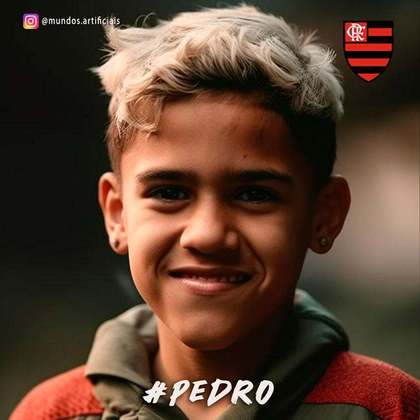 Flamengo: versão criança de Pedro, criada com auxílio de inteligência artificial.