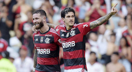 Pedro comemora o segundo gol do Flamengo
