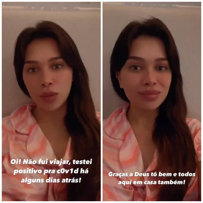Isolada em casa, a influenciadora disse que passa bem