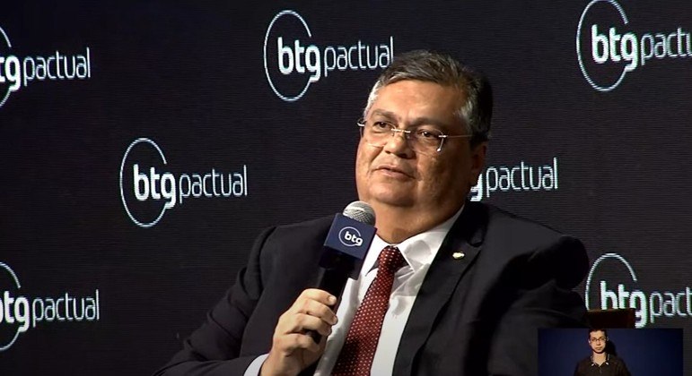 O ministro da Justiça, Flávio Dino, participou do evento realizado pelo banco BTG Pactual