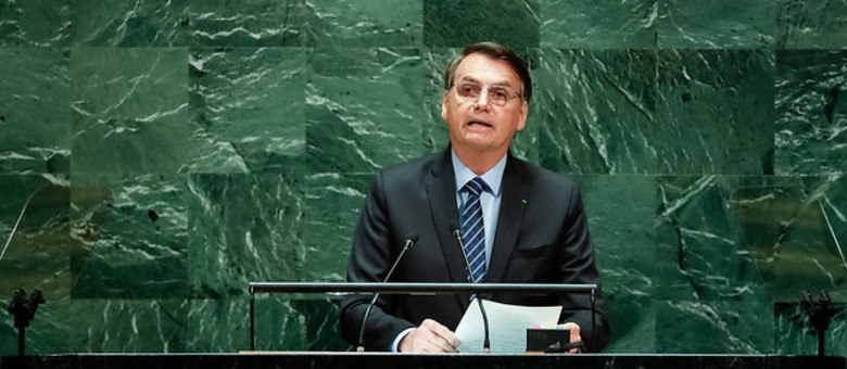 Presidente Jair Bolsonaro em discurso na Assembleia da ONU 