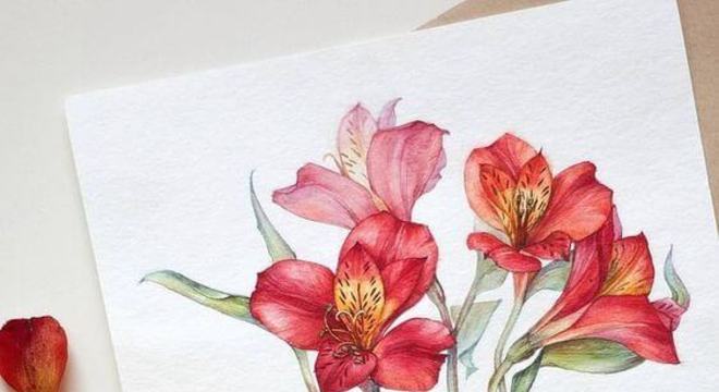 Flor astromelia vermelha