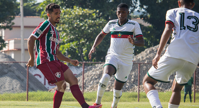 Base Sub-20 do Fluminense, no duelo contra a Portuguesa-RJ, pela Taça Guanabara 