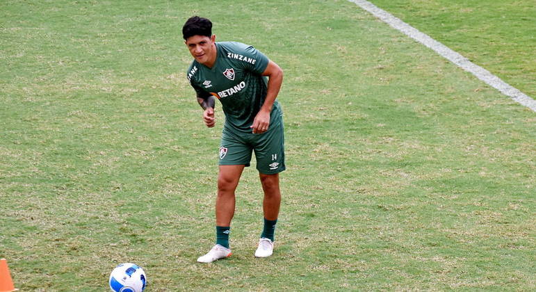 Atacante argentino Germán Cano durante treino do Fluminense