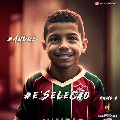 Fluminense: versão criança de André, criada com auxílio de inteligência artificial.