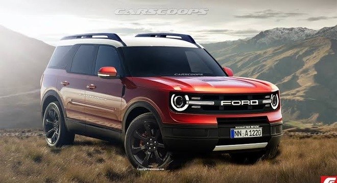 Projeção do Carscoop sobre o novo Ford Bronco Sport de apelo mais moderno para a linha