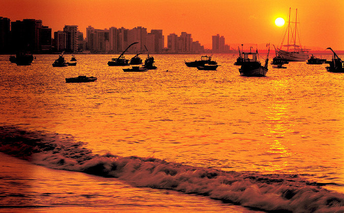 Pôr-do-sol em Fortaleza, capital do Estado do Ceará