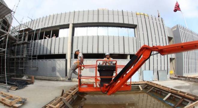 Andamento de obras no CT do Flamengo
(Foto: Gilvan de Souza/Flamengo)