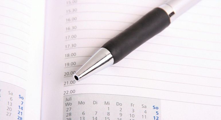 Fotografia de uma agenda para ilustração do item