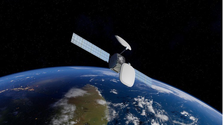 Esta não é uma foto, e sim uma representação artística do satélite HummingSat, da Intelsat. Ele têm pouco mais de um metro cúbico de volume, que é um décimo do tamanho dos satélites convencionais que são colocados em órbita geoestacionária a cerca de 36 mil km acima da TerraNÃO PERCA: Galáxia tripla e nuvem de gás: veja as melhores fotos do espaço desta semana