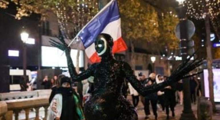 França x Marrocos  - Torcedores em Paris - Champs-Elysees -