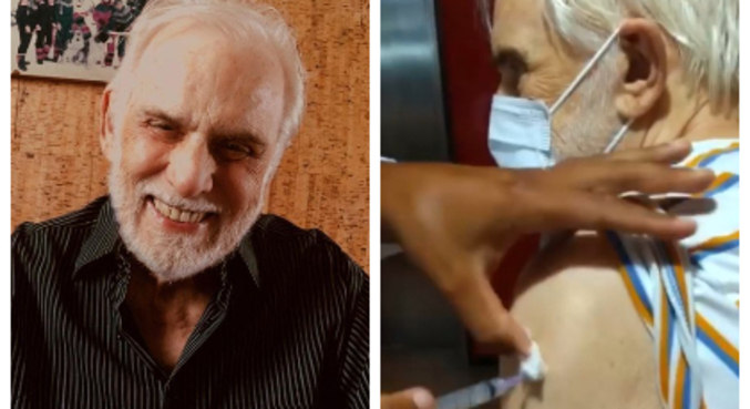 Ator de 87 anos celebrou ter sido vacinado com post feito nas redes sociais