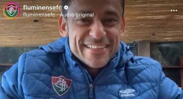 Fred participando da live pelo Instagram do Fluminense